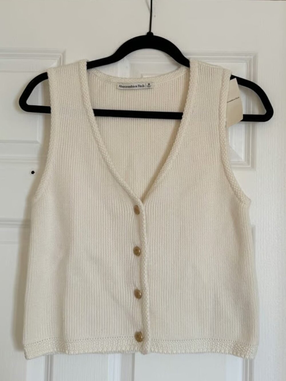 Abercrombie & Fitch Cream Knit Vest